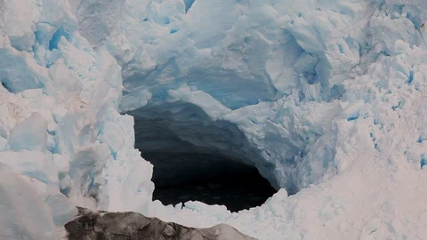 Cave on Glacier Perito Moreno Stock Footage 100243512
