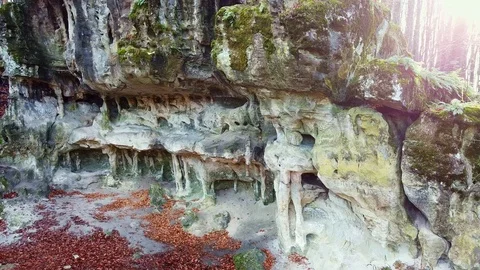 The Cave Grotto in the forest Stock Footage 120612258