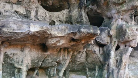 The Cave Grotto in the forest Stock Footage 120613195