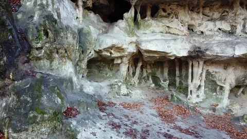 The Cave Grotto in the forest Stock Footage 120613440