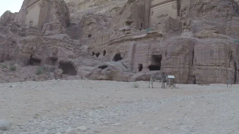 Cave homes and tombs section of Petra. Jordan. GOPR1927-03 스톡 동영상 102498942