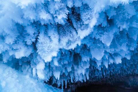 Cave Ice Formations 스톡 사진