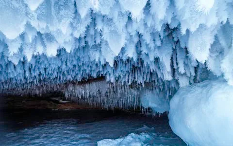 Cave Ice Formations Stock Photos