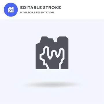 Cave icon vector, filled flat sign, solid pictogram isolated on white, logo Stock Illustration