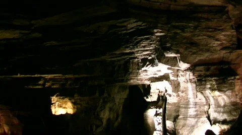 Cave interior at Howe Caverns in upstate NY #2 Stock Footage 457981