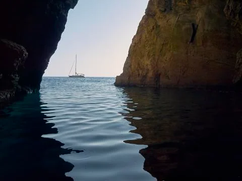 Cave in the island Stock Photos