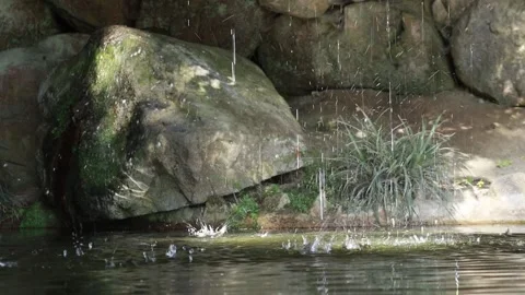 Cave lake and drops Stock Footage 141732510