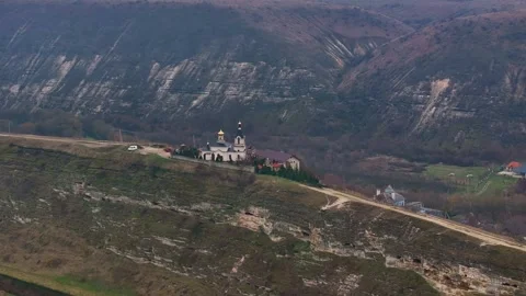 Cave Monastery in the Cliffs of Orhei Vechi, Moldova 動画素材 346268012