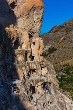 Cave monastery Vardzia Samtskhe Javakheti Georgia Europe landmark Stock Photos