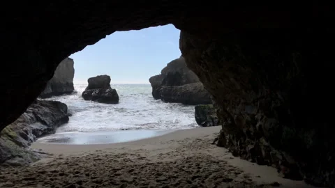 Cave overlooking cove Stock Footage 256497951