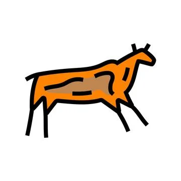 Cave paintings human evolution color icon vector illustration 스톡 일러스트