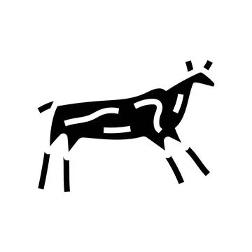 Cave paintings human evolution glyph icon vector illustration 스톡 일러스트