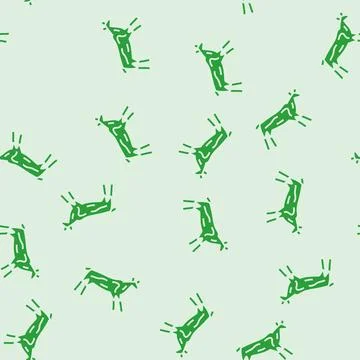 Cave paintings human evolution glyph seamless pattern Stock Illustration