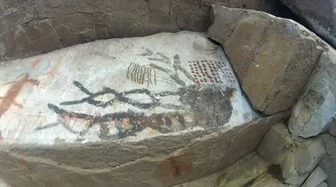 Cave Paintings in Mexico Stock Footage 22104893