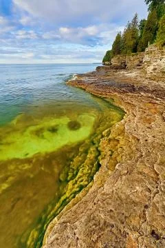 Cave Point coast Foto stock