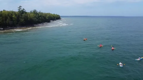 Cave Point Kayaks Stock Footage 249432519