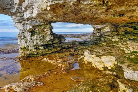 Cave Point Rock Arch Stock Photos