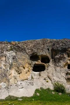 The cave that resemble to the human face Stock Photos