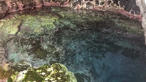 Cave Rock Pool Reflecting 1 Stock Footage 96647083