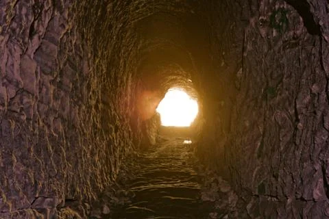 Cave in the rock, towards the exit Stock Photos