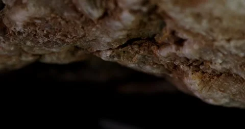 Cave texture close-up. macro shot of a rock. natural mineral background Stock Footage 245944995