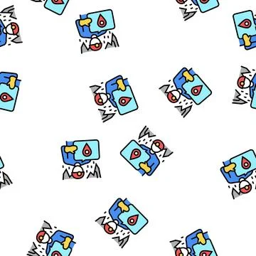 Cave tourism vector seamless pattern Stock Illustration