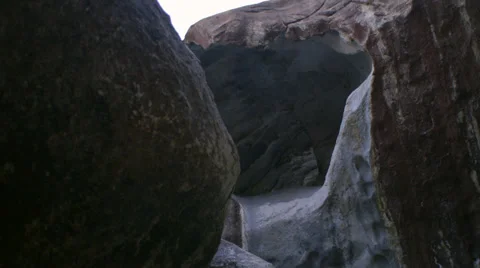 Cave at Twilight: Dolly Move Stock Footage 34437978