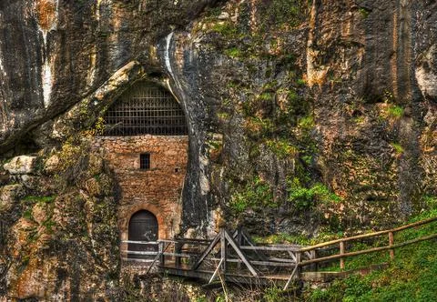 Cave under Predjama Castle Stock Photos