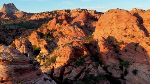 Cave Valley Fly between the Tips SS Light Stock Footage 170279284