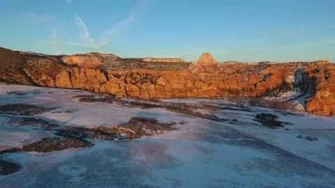 Cave Valley in Winter looking East to Zion Stock Footage 170463178