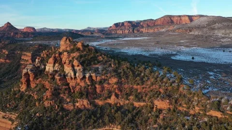 Cave Valley Winter Sweeping View N to E Stock Footage 170463557