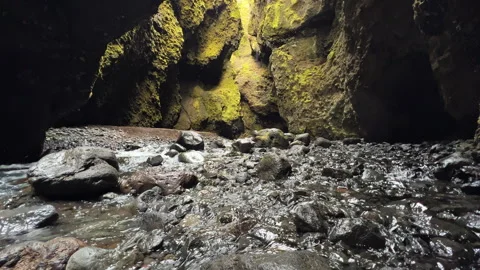 Cave water stream Stock Footage 249763311