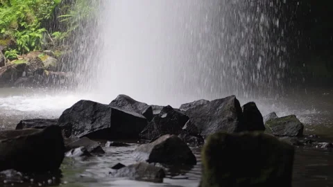 Cave waterfall close up inside slow motion Stock Footage 276596617