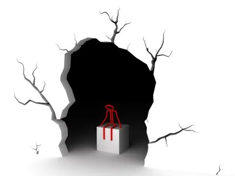 Cave on a white background. Stock Illustration
