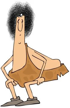 Caveman with an afro Stock Illustration