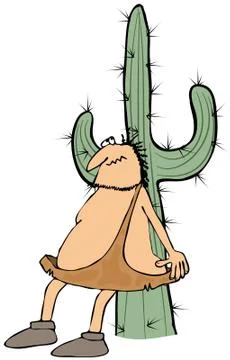 Caveman back scratch Stock Illustration