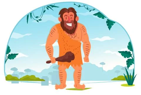 Caveman Concept Illustration Stock Illustration