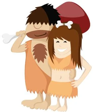 Caveman Couple Stock Illustration