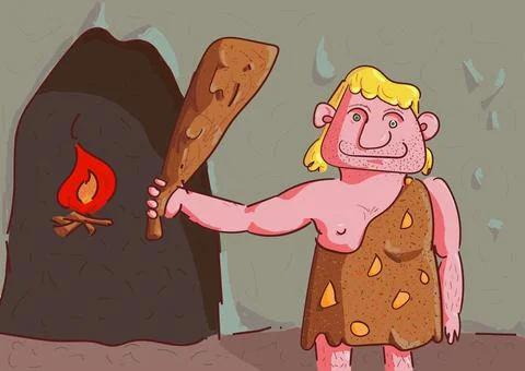 Caveman - digital illustration Stock Illustration