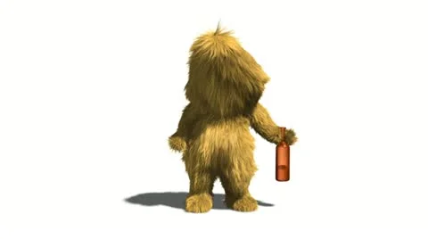 Caveman is drunk with alpha channel Vídeo Stock 21893563