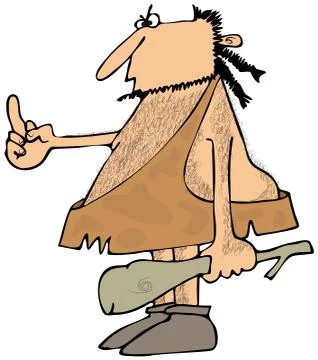 Caveman flipping the bird Stock Illustration