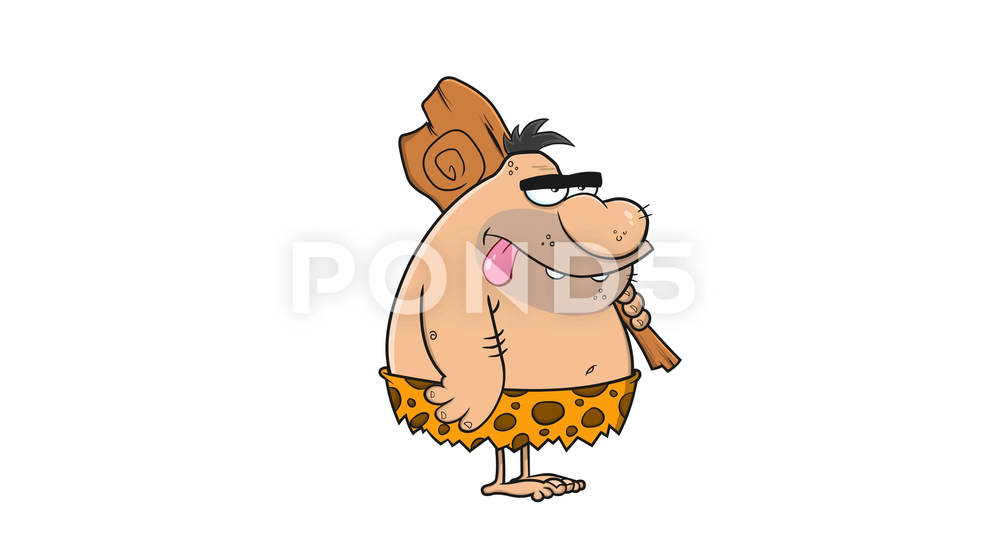 Caveman Funny Cartoon Character Club Footage 136724631 Prevstill 