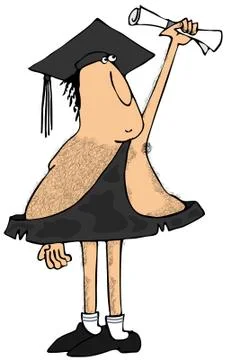 Caveman graduate Illustrazione stock