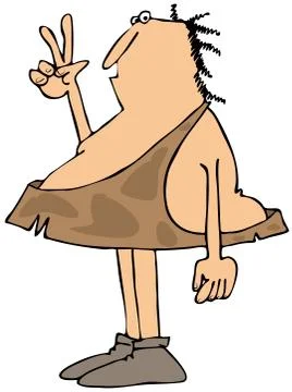 Caveman hippie Stock Illustration