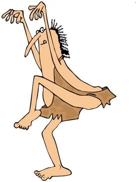 Caveman karate stance Stock Illustration