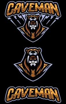 Caveman Mascot Stockillustratie