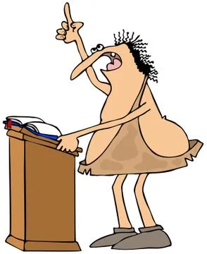 Caveman preacher Stock Illustration
