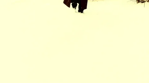 Caveman prehistoric winter primitive man walking bering straight Stock Footage 34284573