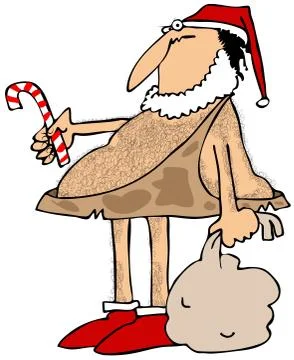 Caveman Santa Stock Illustration