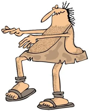 Caveman sleepwalker Stock Illustration